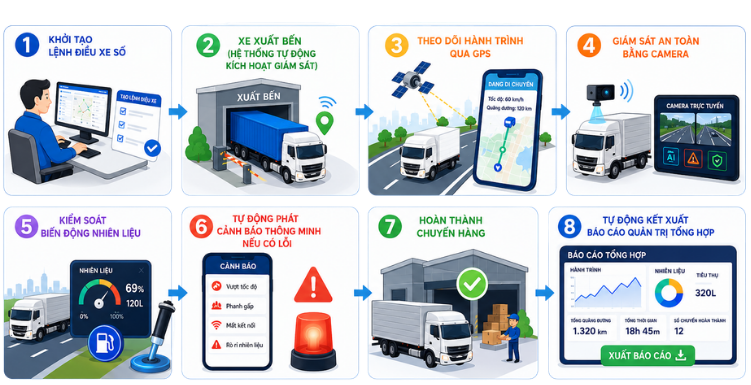 Giải ph&aacute;p quản l&yacute; & điều h&agrave;nh xe tải - Vận tải chở h&agrave;ng