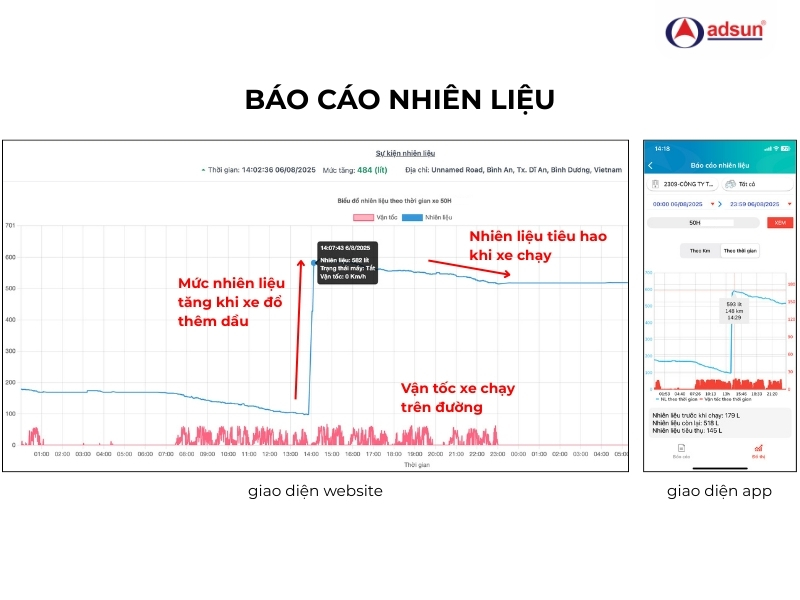 Báo cáo nhiên liệu app - web