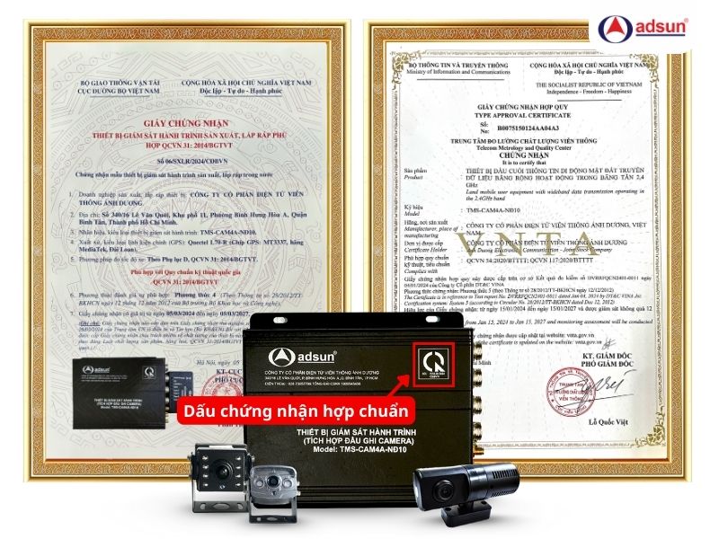 Giấy chứng nhận hợp chuẩn & hợp quy của camera ghi hình