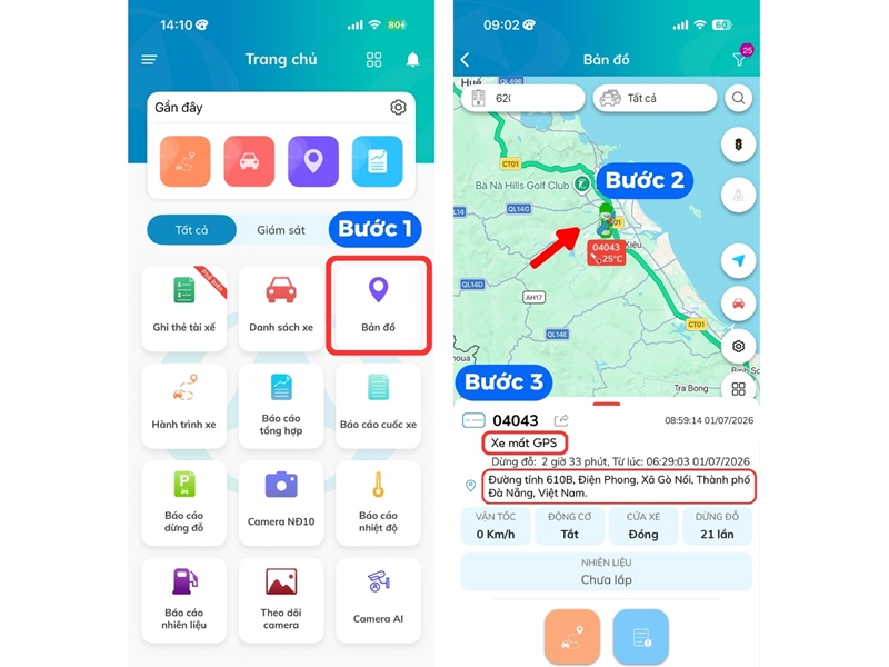 08-HDSD-1 app Kiểm tra xe mất tín hiệu GPS