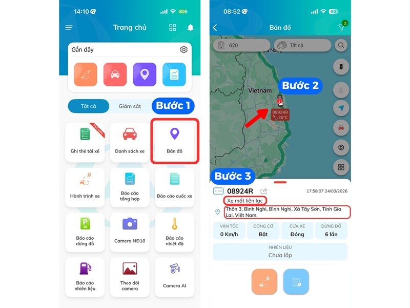 08-HDSD-2 app Kiểm tra xe mất tín hiệu GMS