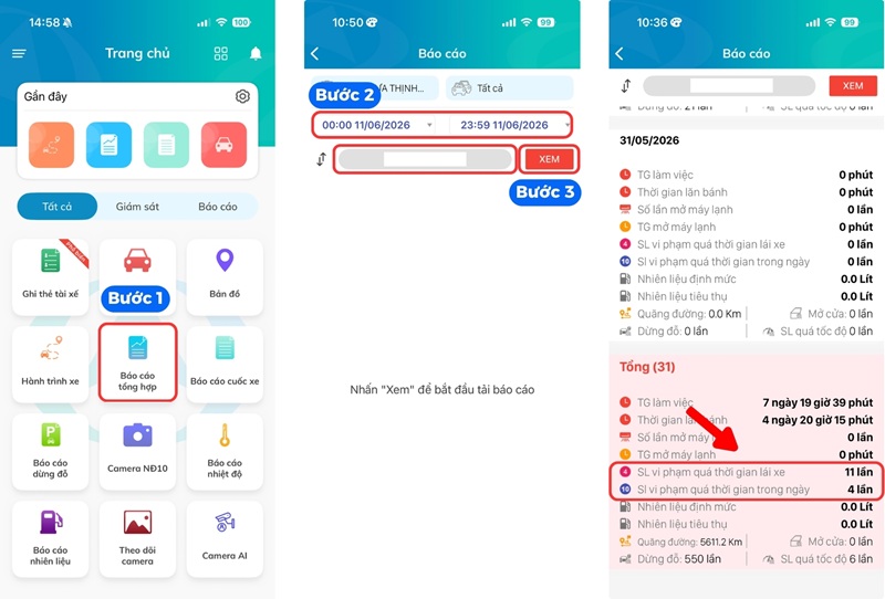 3.3 app Xem báo cáo vi phạm thời gian lái xe liên tục-1