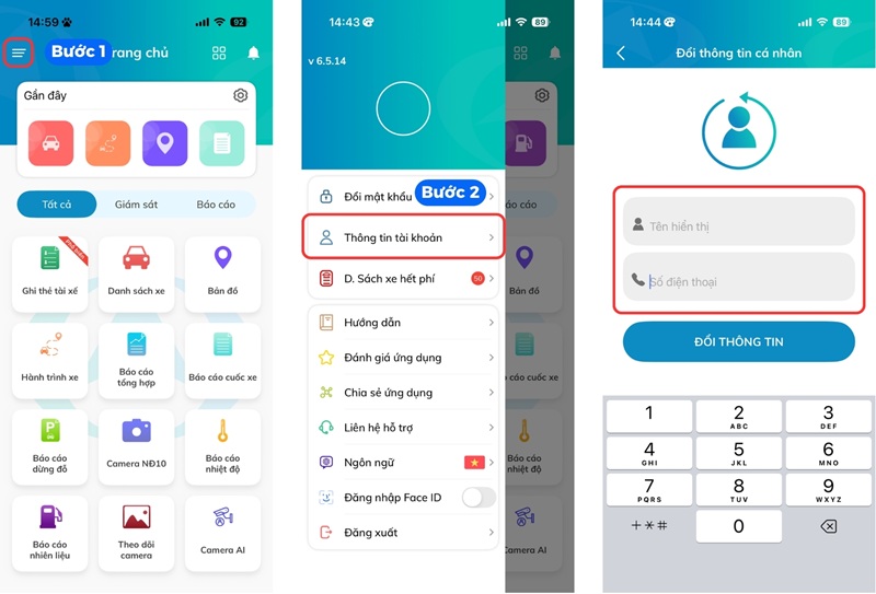 6.1 app Sửa thông tin tài khoản