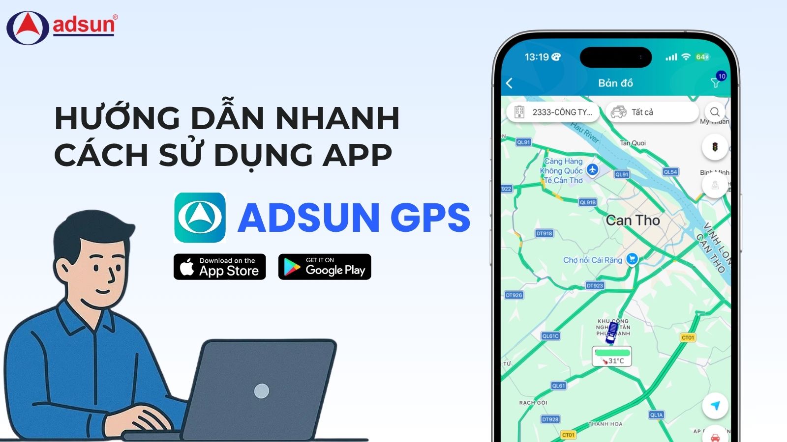 Hướng dẫn nhanh cách sử dụng 5 tính năng App Adsun GPS