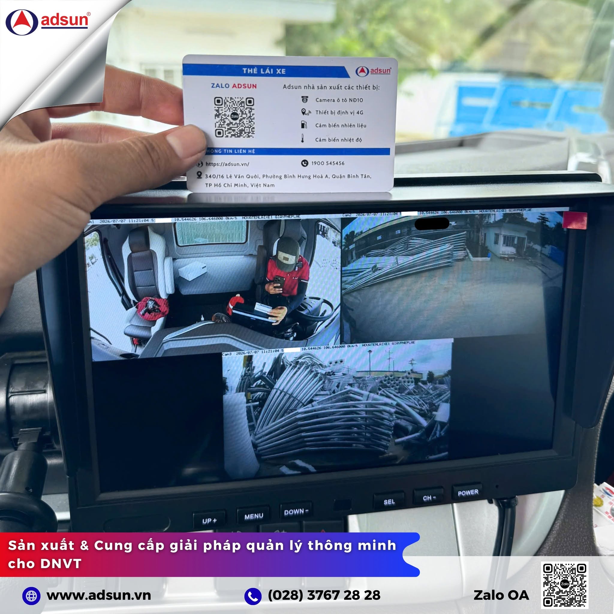 Hình ảnh LCD chụp với thẻ tài xế