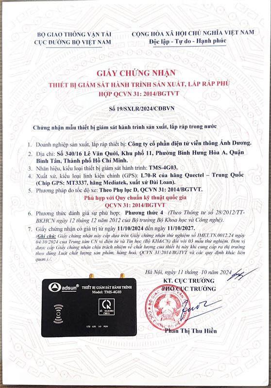 Hợp chuẩn Bộ GTVT