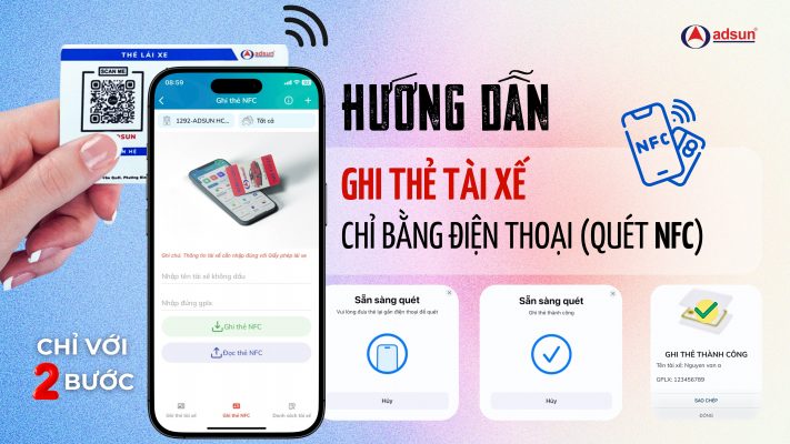 Ghi thẻ tài xế chỉ bằng điện thoại( quét NFC)